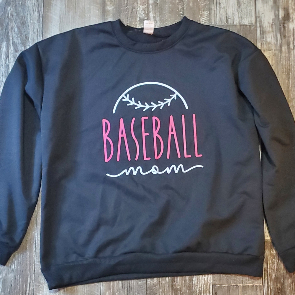 Baseball Mom Black Sweater
